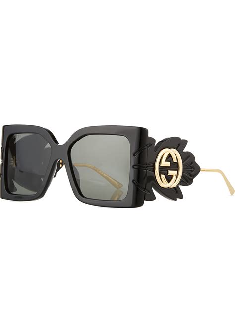 gucci square frame acetate sunglasses clear men's|Gucci sunglasses with rhinestones.